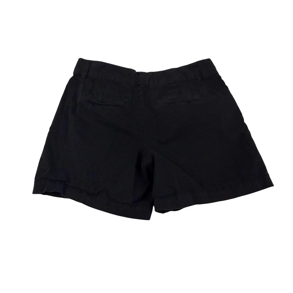 Ann Taylor Loft Womens Chino Shorts Black Size 4 Mid Rise Cotton Twill Casual